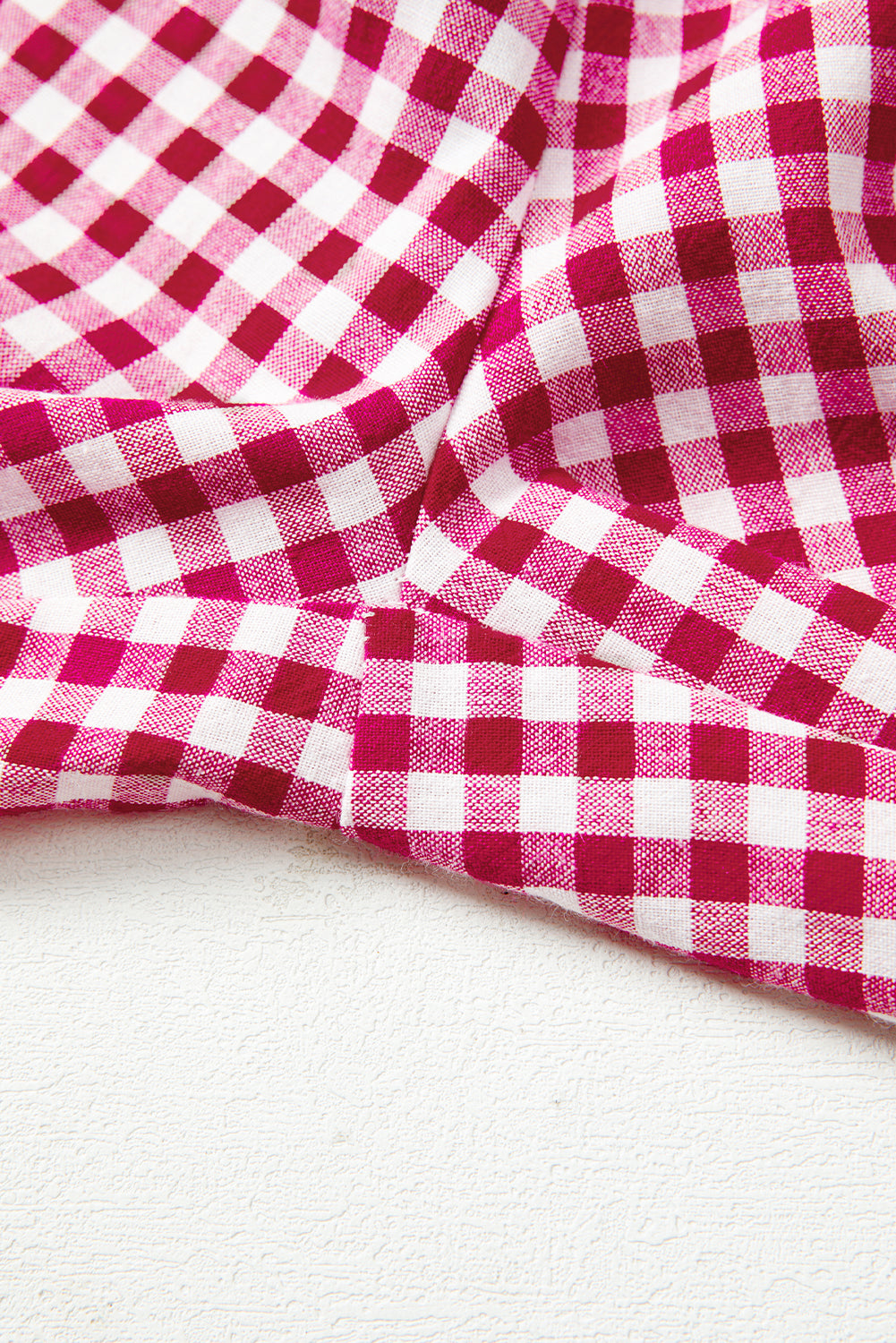 Fiery Red Gingham Casual Loose Pants