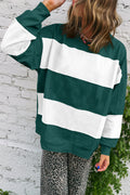 Evergreen Colorblock Drop Shoulder Baggy Sweatshirt
