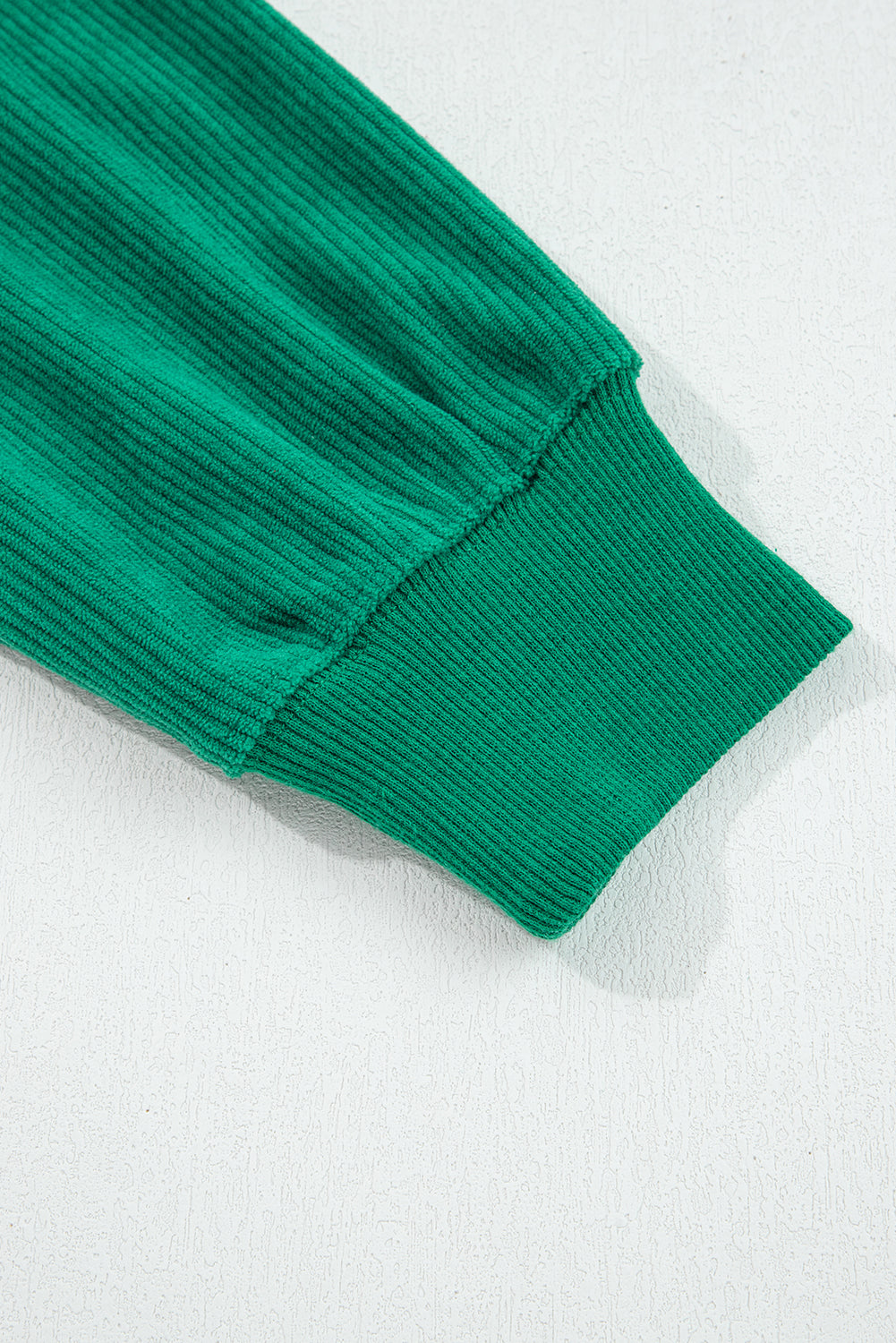 Dark Green merry everything Letter Graphic Ribbed Loose Sweatshirt