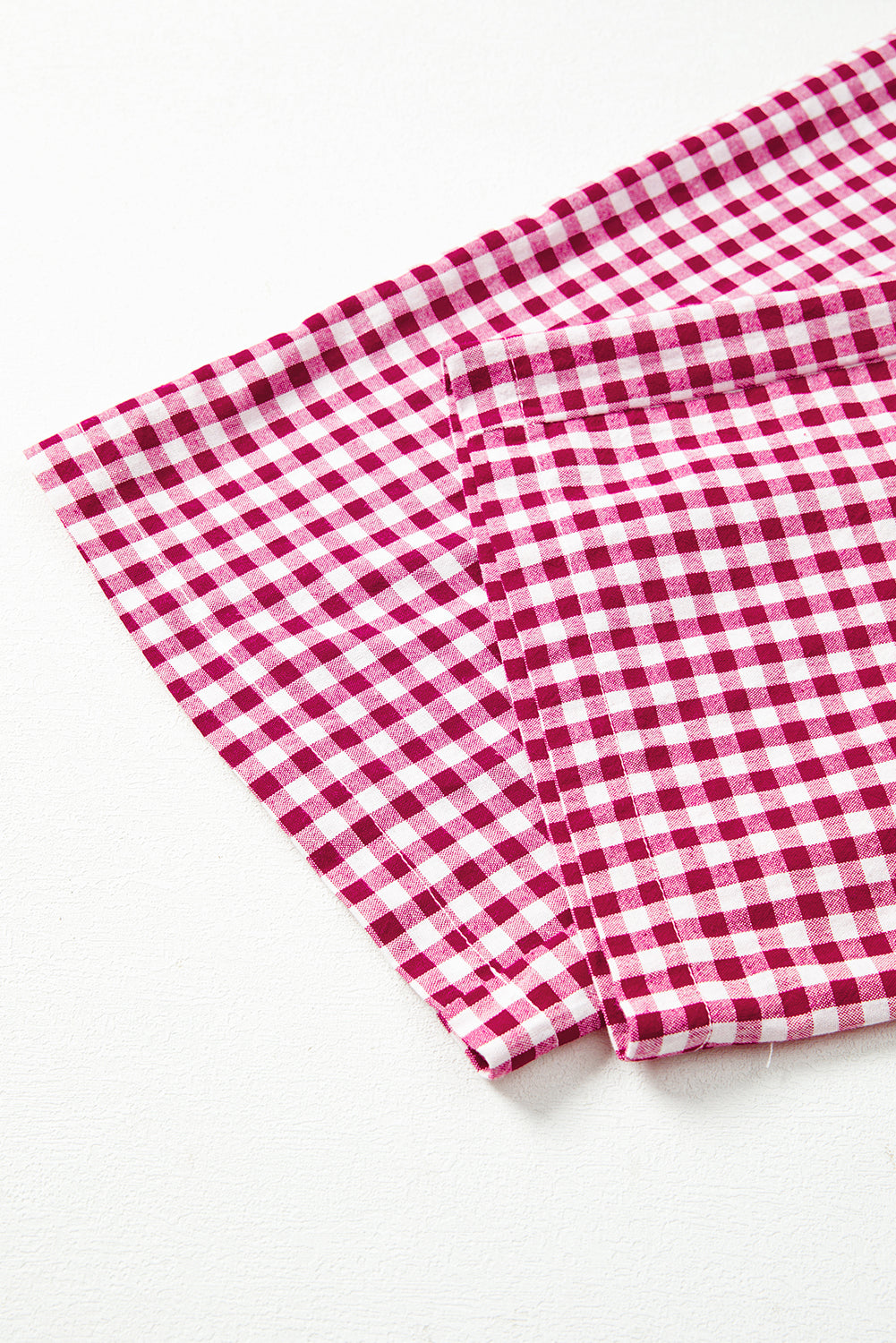 Fiery Red Gingham Casual Loose Pants