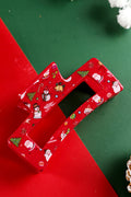 Racing Red Cartoon Christmas Pattern Print Hollow Out Hair Claw Clip