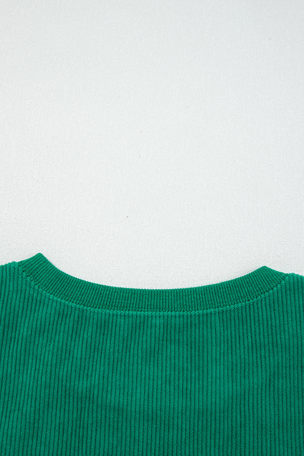 Dark Green merry everything Letter Graphic Ribbed Loose Sweatshirt